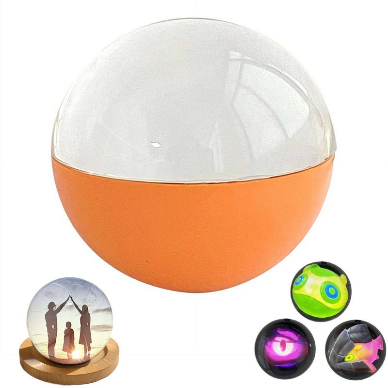 Memory Sphere Lamp, 2.7" Crystal Ball Video Player, 2026 New Memory Lamp Ball, Digital Display Sphere, CrystalBall Video Player Ideal for Christmas Gifts and Christmas Decorations (Orange 1 Pcs) - Image 1